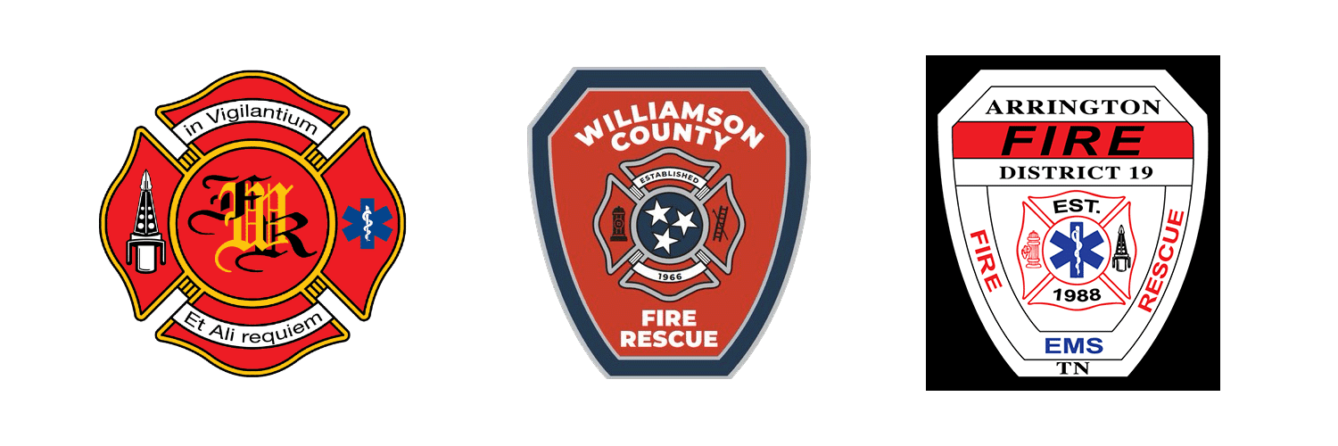 Logos of the four volunteer fire departments.