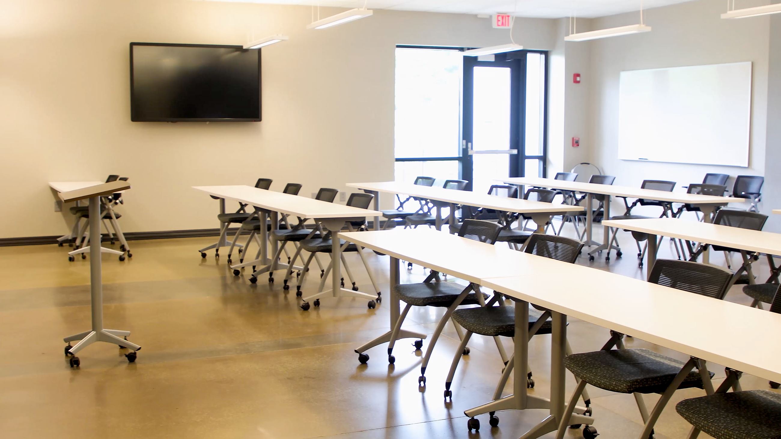 A classroom in the Public Safety Center.
